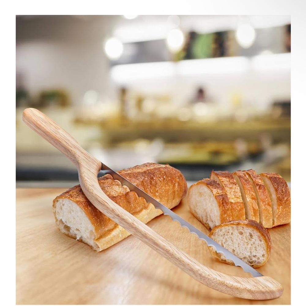 Wooden Bow Handle‎ Bread Knife NEW